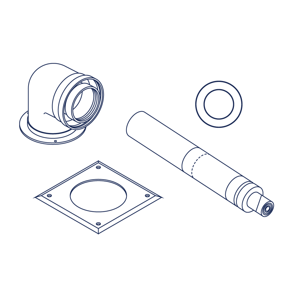 80/125 mm Horizontal Flue Terminal Assembly